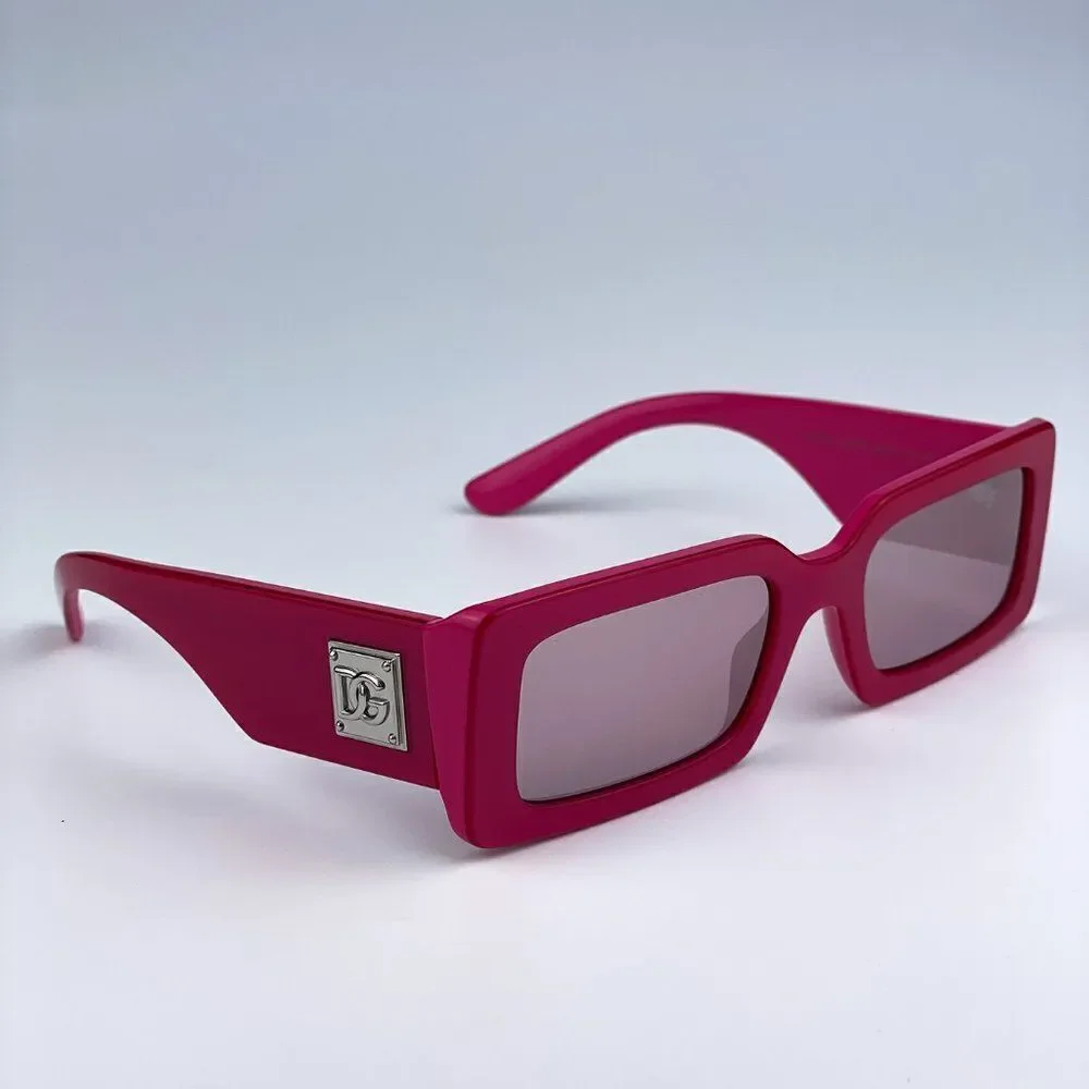 SALE! NEW D&G DG4416 33794Z Metallic Mirror Silver Rectangle Unisex Sunglasses